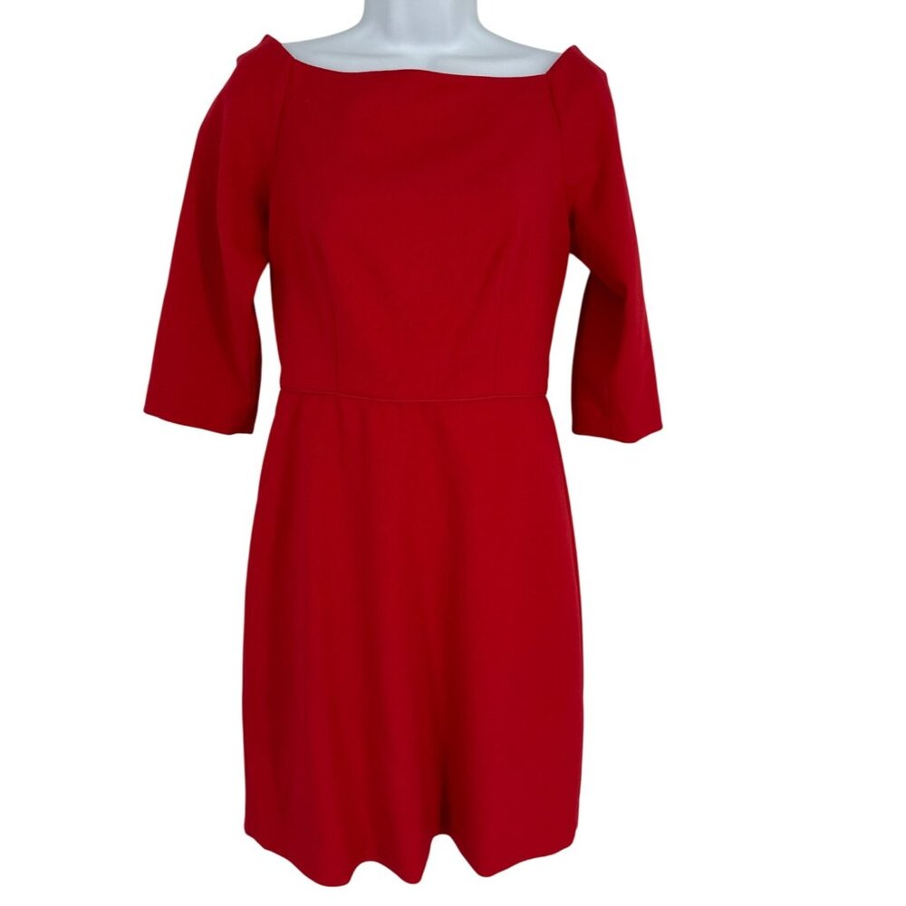 Ann Taylor Factory Elbow-Length Sleeves & Square Neck‎ Sheath Dress Size 0